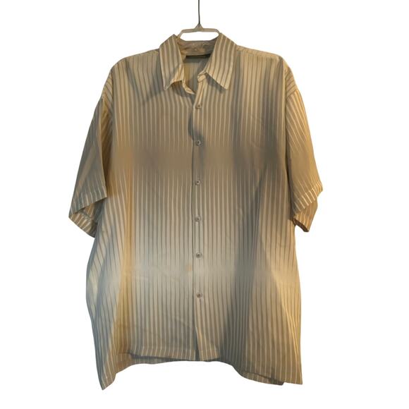 GUC Monzini Men's Tan Hombre Short Sleeve Casual Button Up Shirt Size Large - Picture 1 of 5